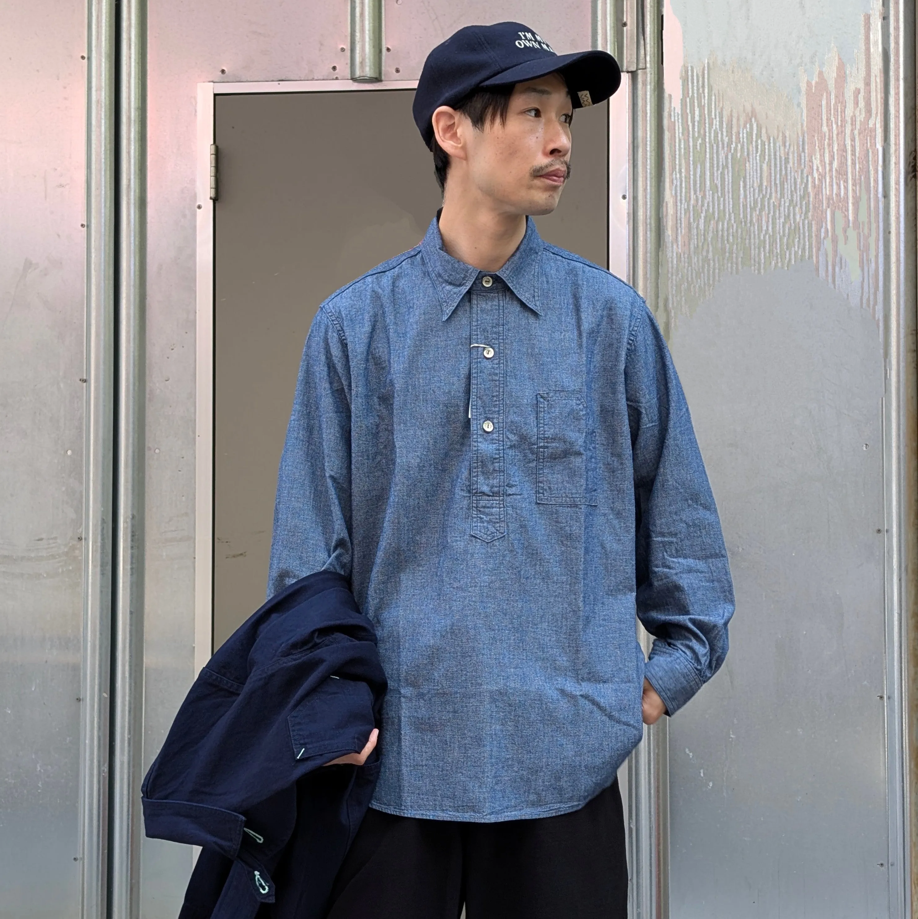 POST O'ALLS - No.1  Shirt - Classic chambray Indigo - 1201-CC