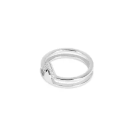 Pyramids Stone Ring - Silver
