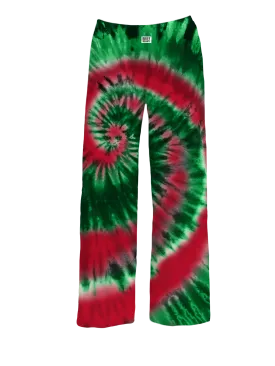 Red & Green Tie Dye Lounge Pants