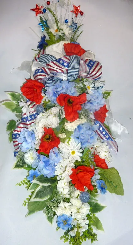 Red, White, and Blue Patriotic wreath, 4th of July door decoration