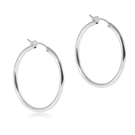 Round Sterling Hoop - Smooth