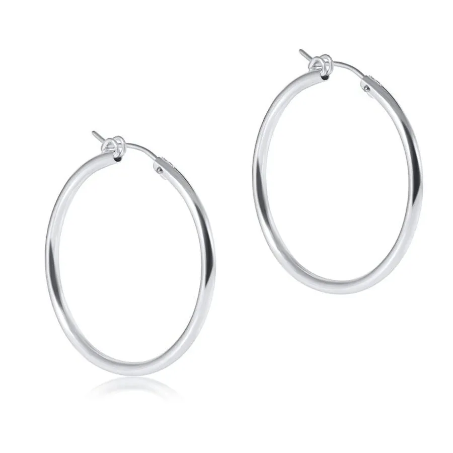 Round Sterling Hoop - Smooth