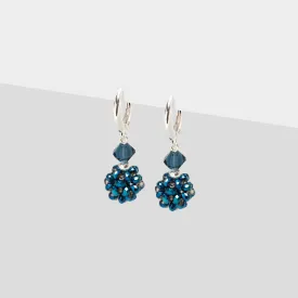 Silver Blue Bead Earrings