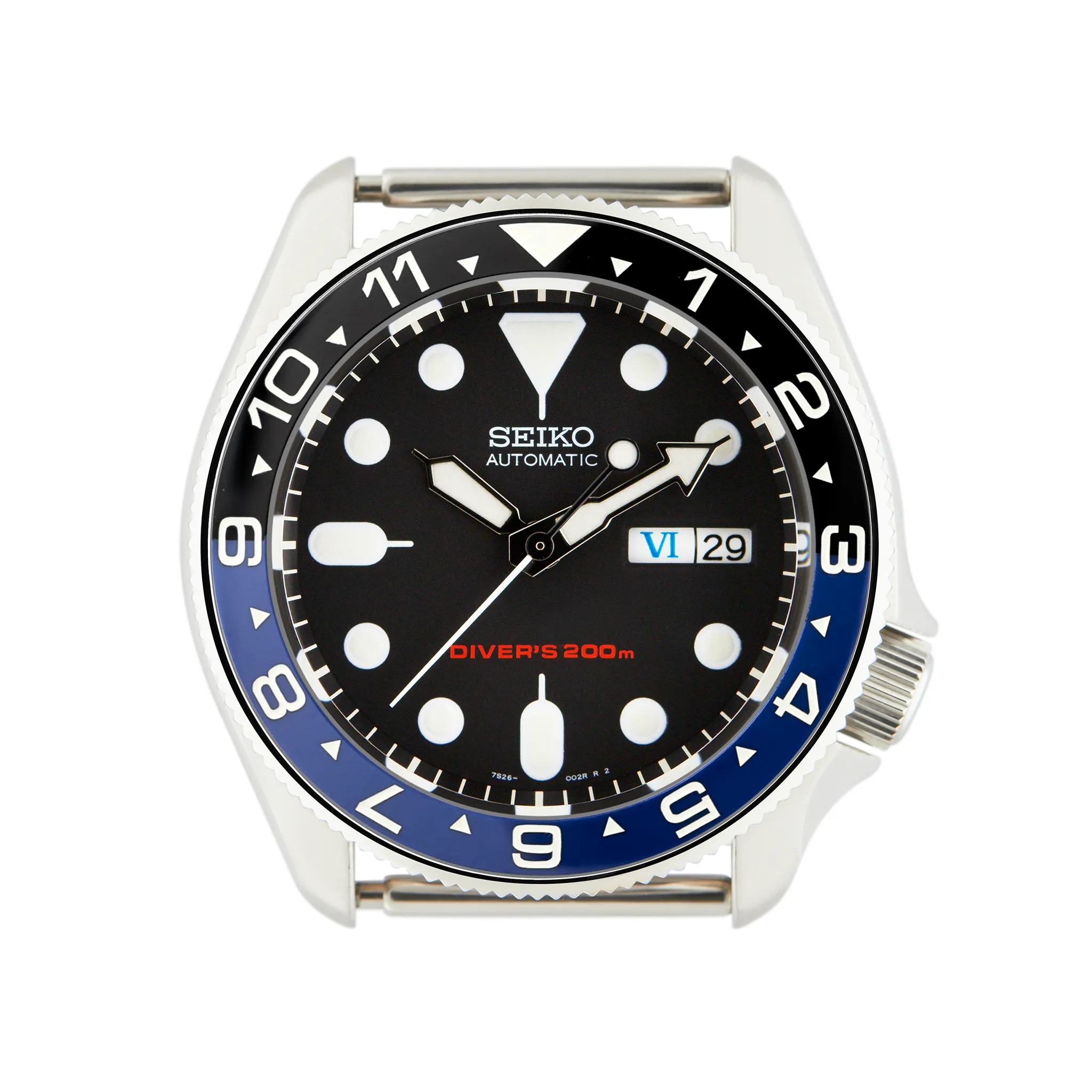 SKX007/SRPD Lumed Ceramic Bezel Insert: Dual Time Style Batman