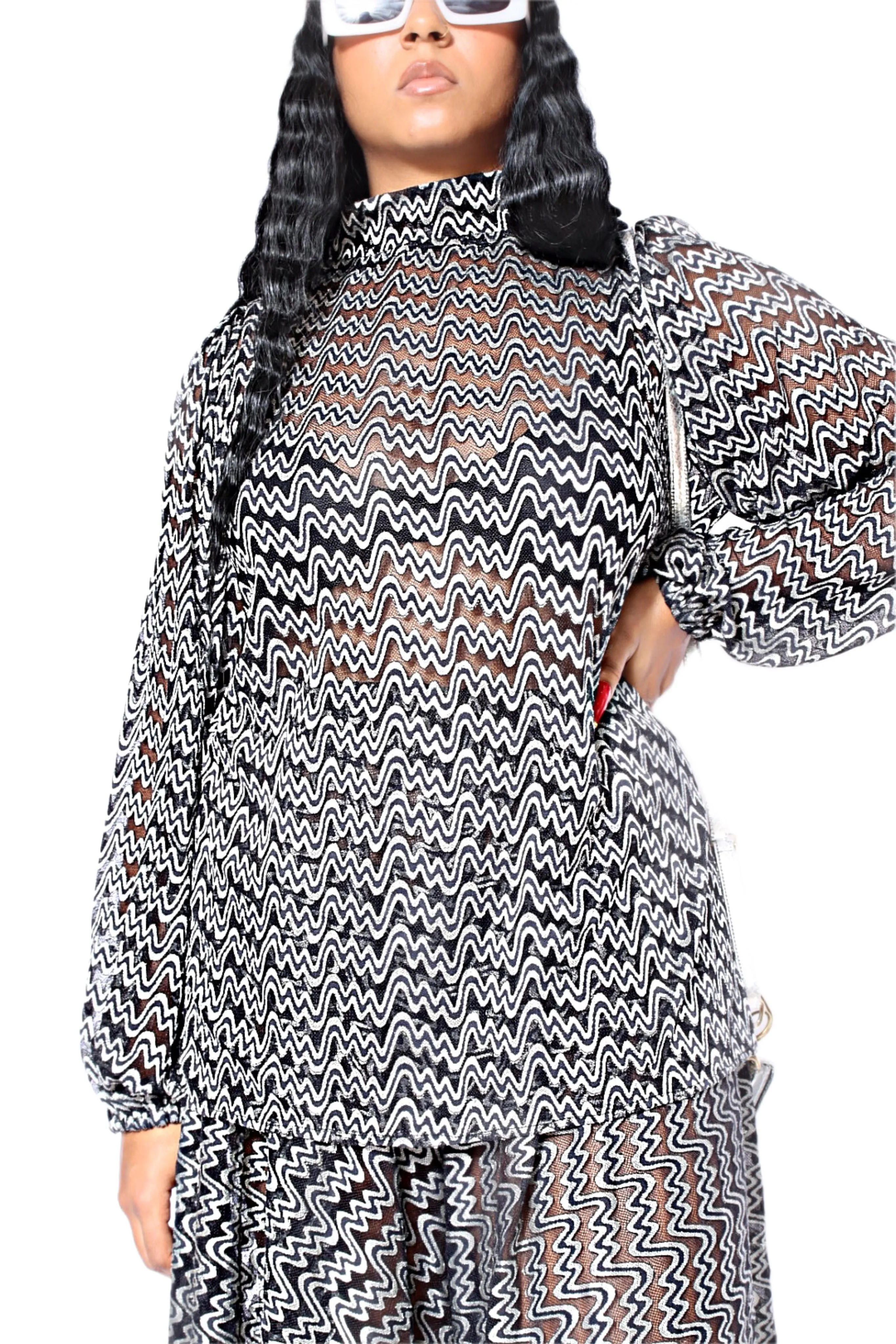 Skyy Squiggle Corded Lace Top