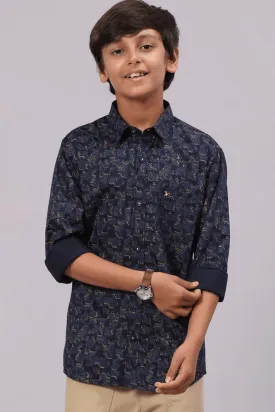 SON - Navy Semi Hexagon Print