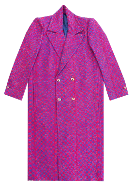 The Ella I blue and pink long and breasted Coat