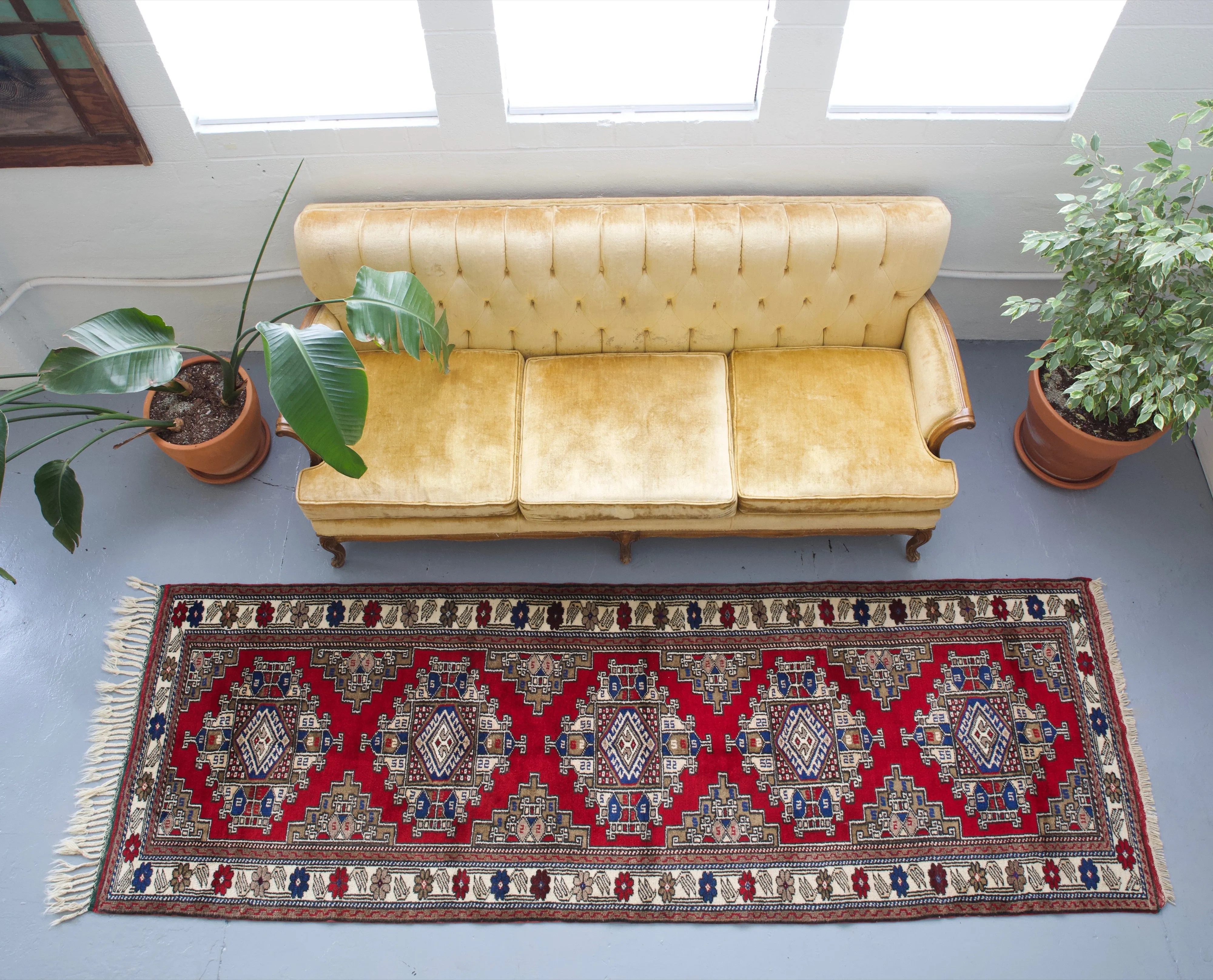 Vintage Anatolian Runner Rug 3'5"x10'7"