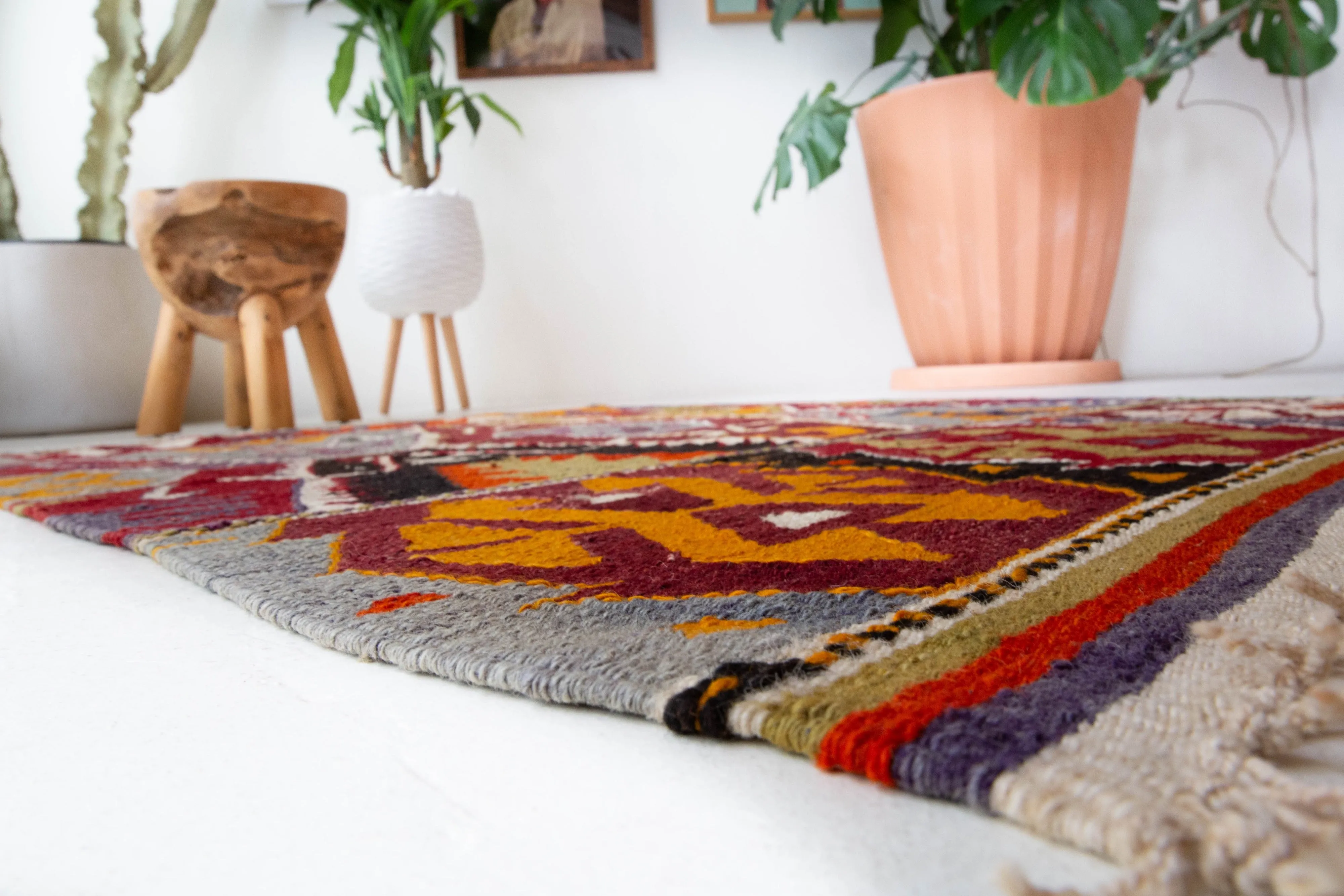 Vintage Antalya Kilim Rug 3'7"x4'9"