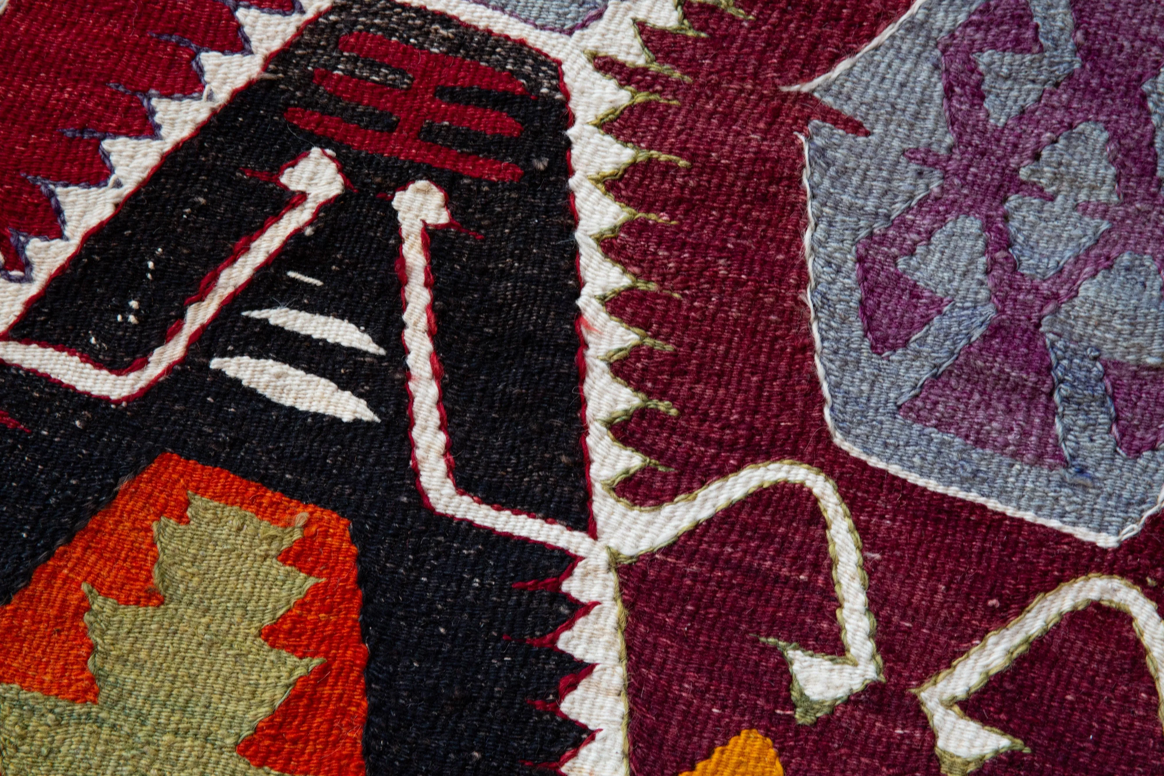 Vintage Antalya Kilim Rug 3'7"x4'9"