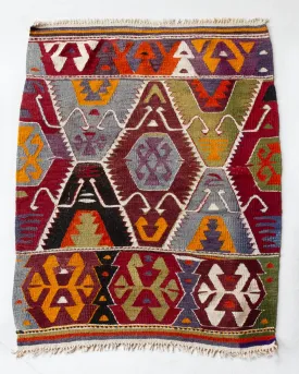Vintage Antalya Kilim Rug 3'7"x4'9"