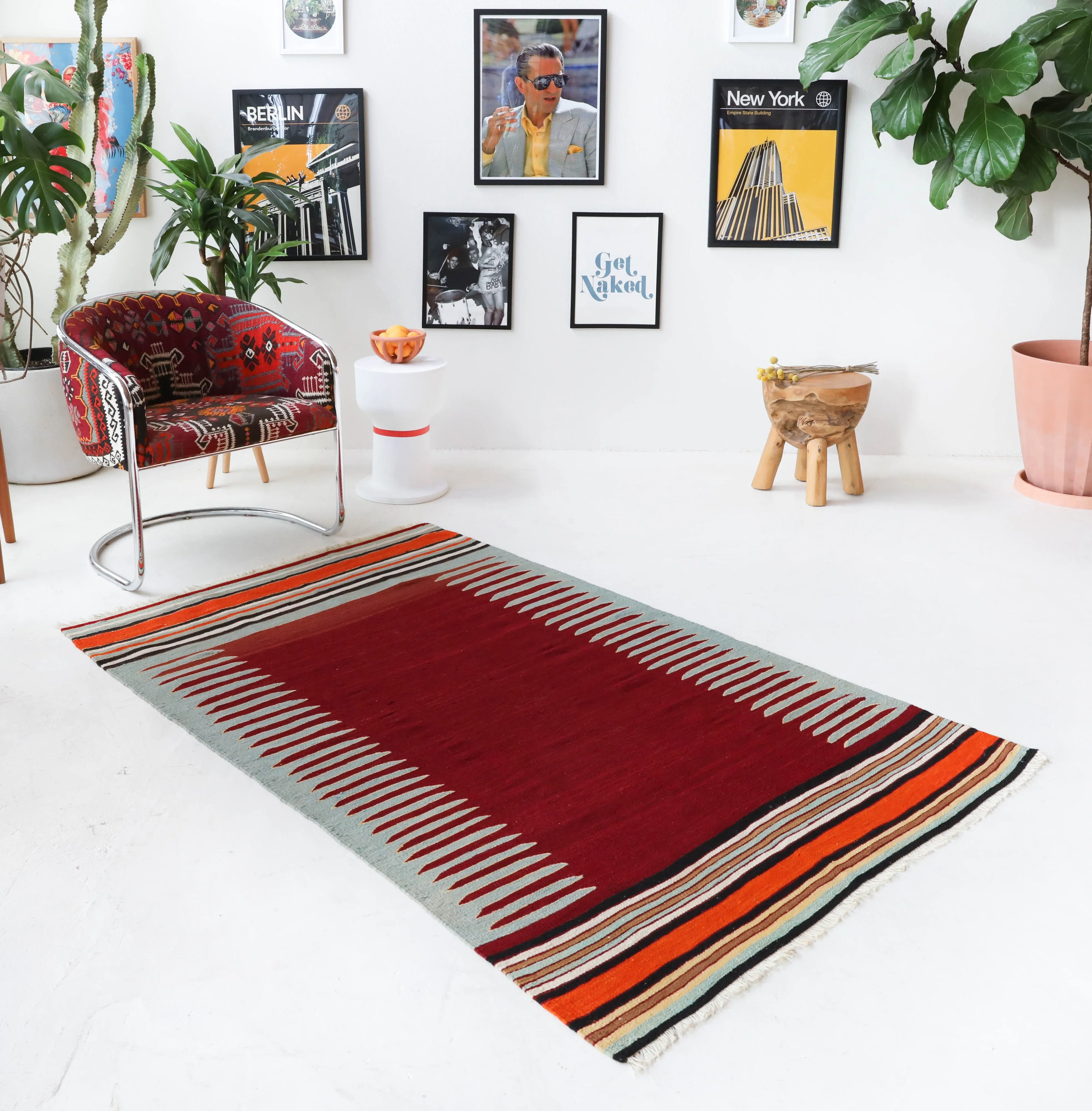 Vintage Bodrum Bos Kilim Rug 4'x6'5"