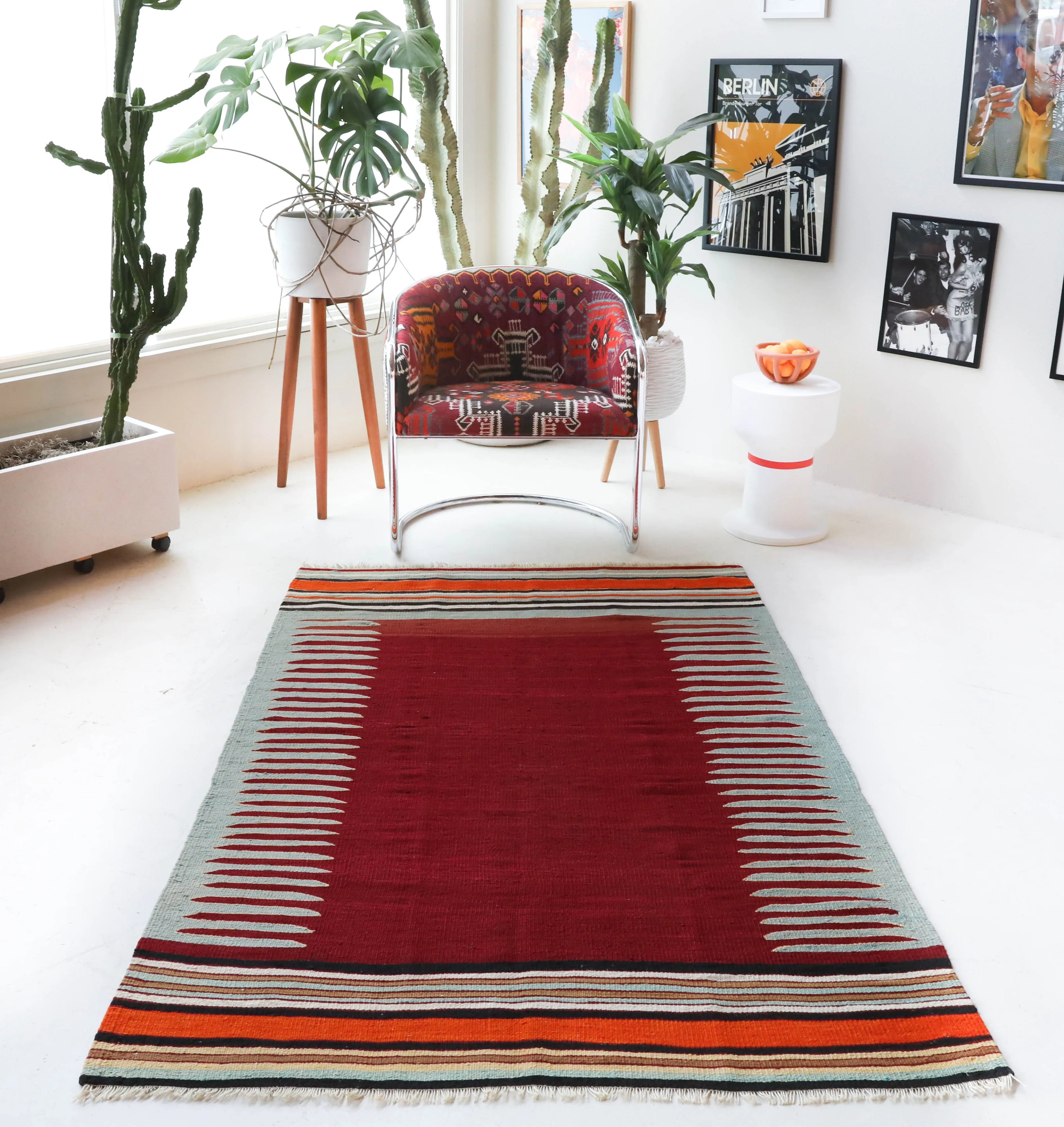 Vintage Bodrum Bos Kilim Rug 4'x6'5"